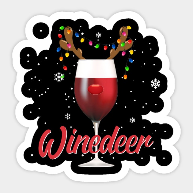 Winedeer Christmas Wine Sticker by TeeSky